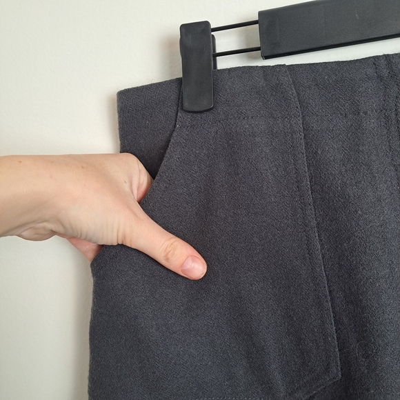 J. Crew Grey Wool Blend Button Up Preppy Dressy Academic Mini Skirt Size Large - Picture 3 of 6